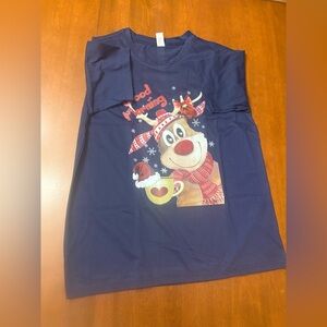 Women's Navy Reindeer Graphic Tee